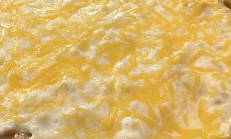 Cheesy refried bean dip served in a bowl with tortilla chips