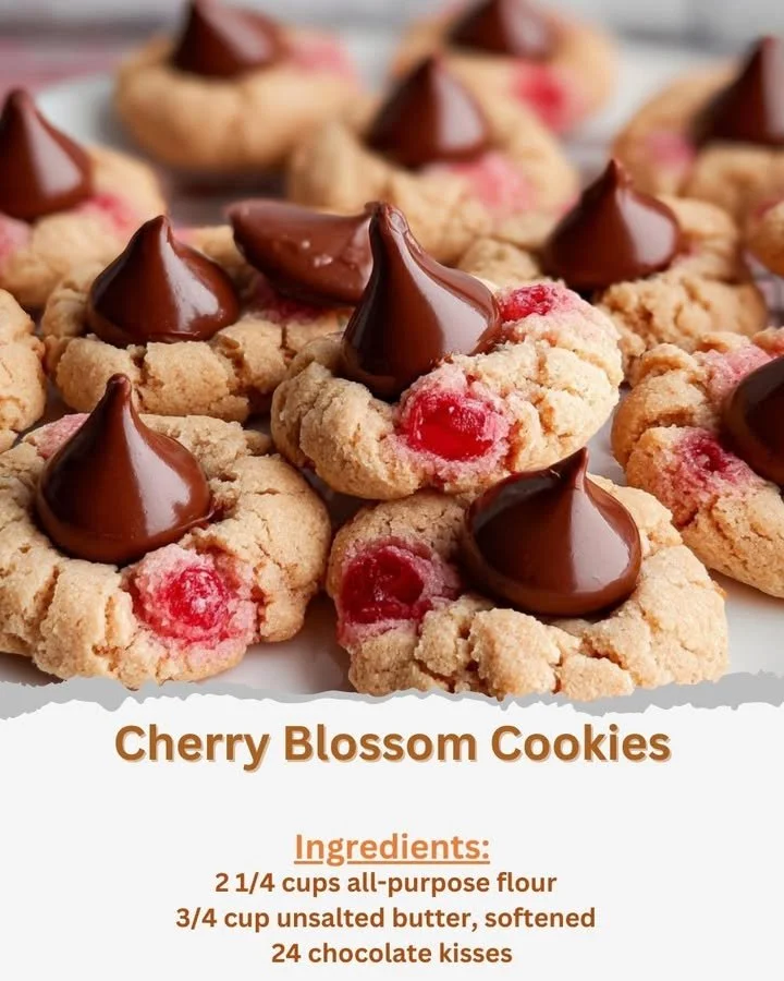 Delicious Cherry Blossom Cookies decorated with pink icing and edible flowers