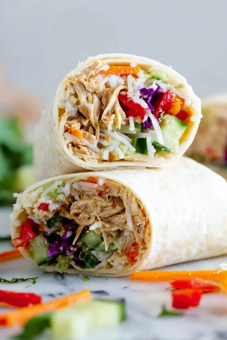 Delicious Chicken Teriyaki Wraps with fresh vegetables and savory sauce