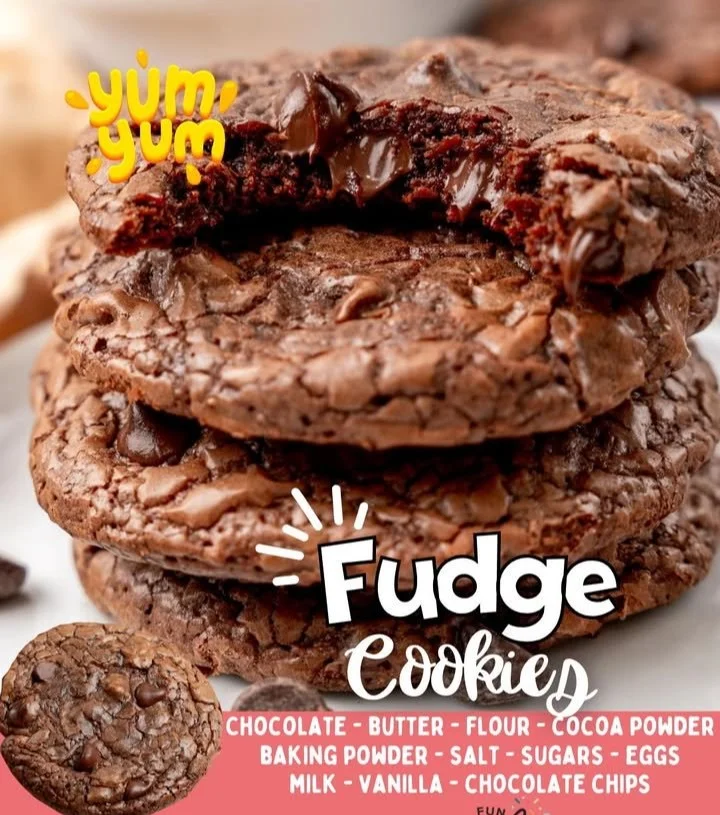 Delicious homemade Chocolate Fudge Cookies on a plate