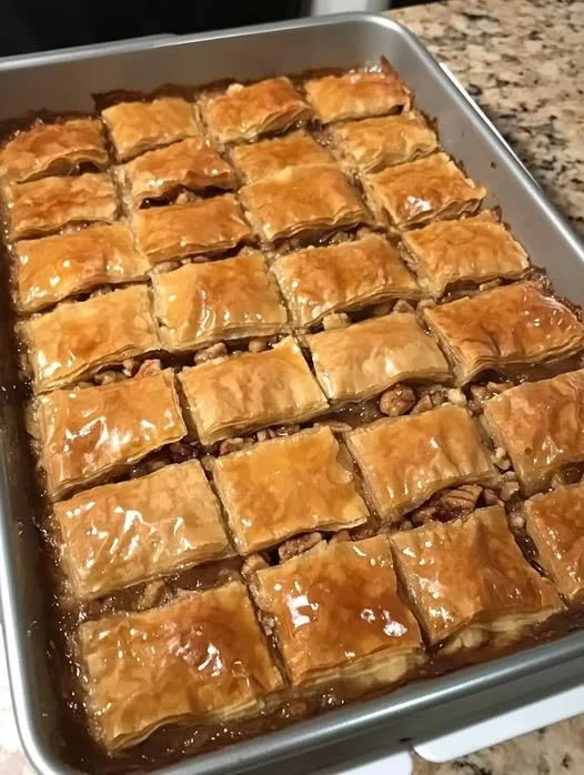 Delicious Christmas Baklava with nuts and honey, perfect for holiday celebrations.