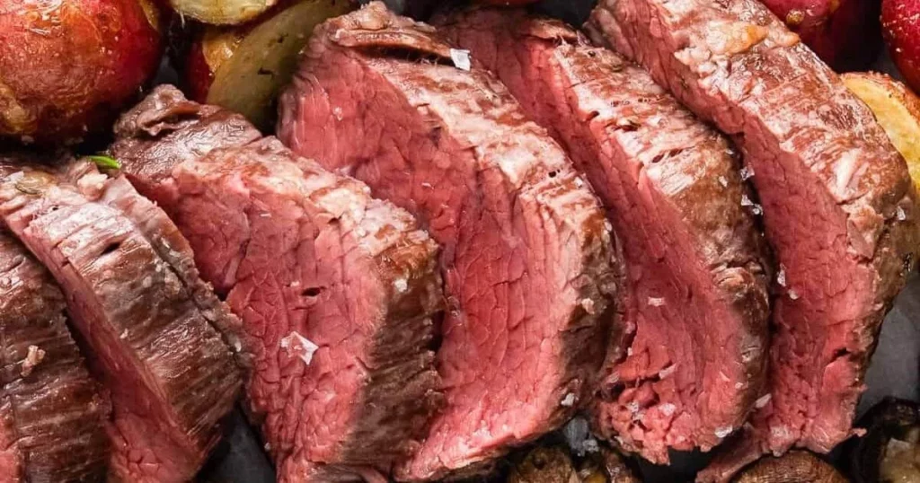 Christmas beef tenderloin roast with herbs and spices
