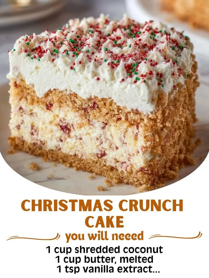 Delicious Christmas Crunch Cake with festive decorations