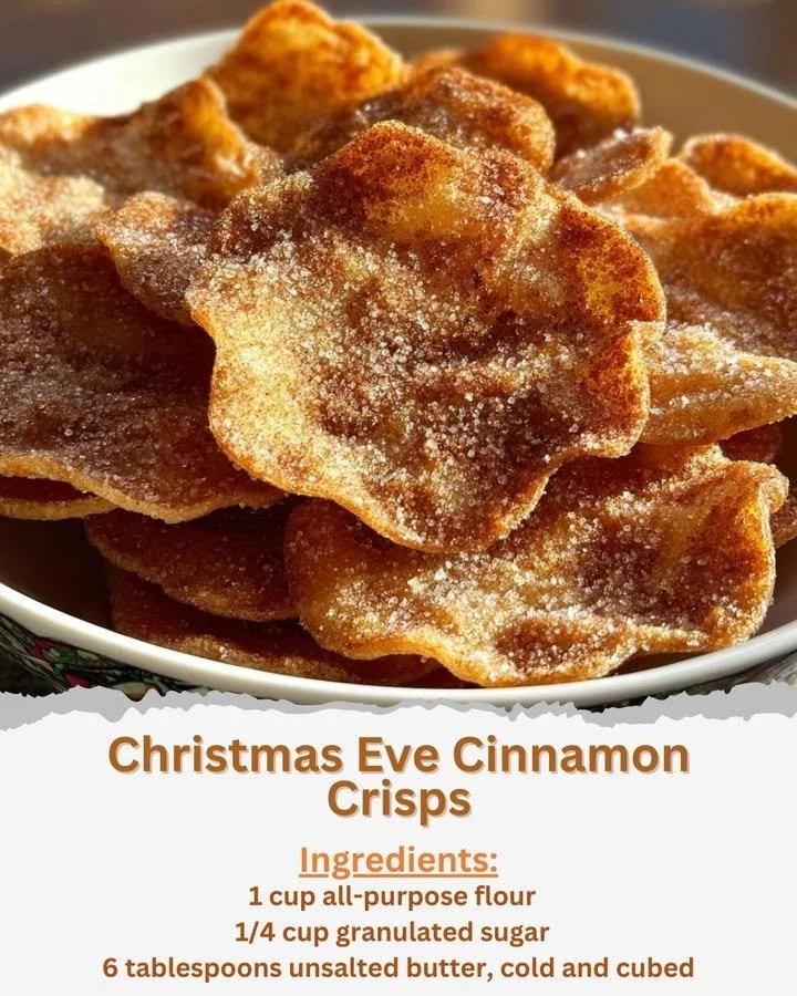 Plate of Christmas Eve Cinnamon Crisps with festive decorations