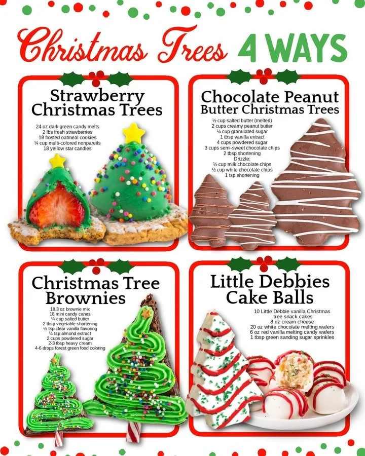 Decorative Christmas tree treats for holiday celebrations and festive gatherings.