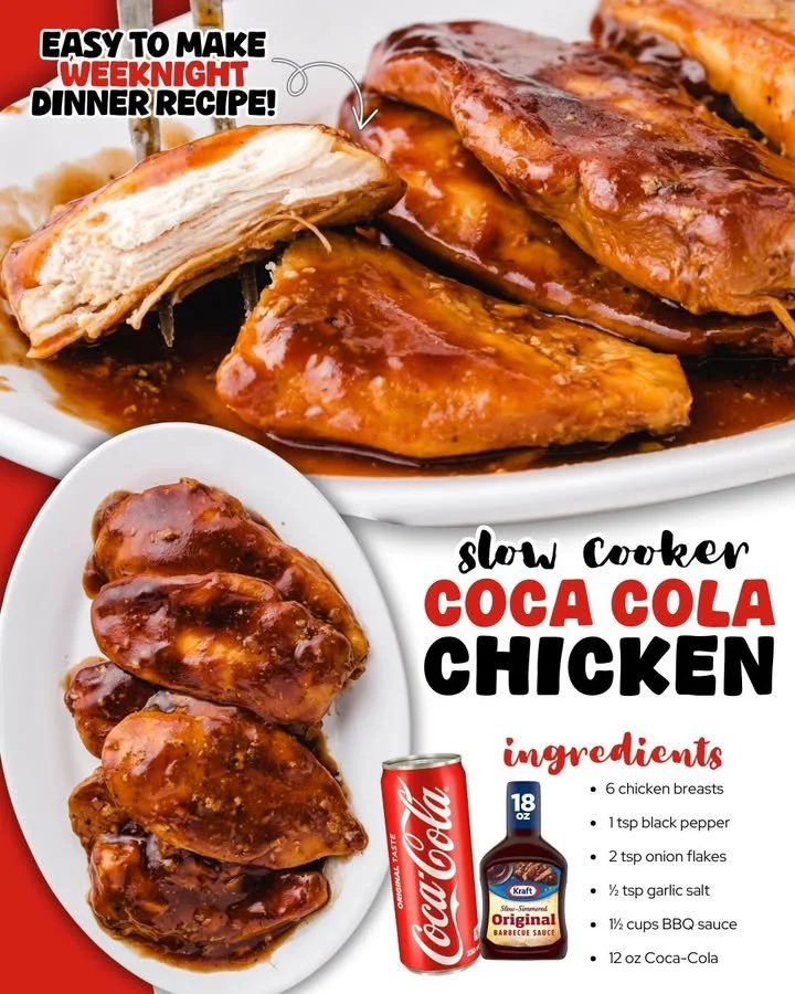 A plate of Coca Cola Chicken garnished with herbs and served with vegetables