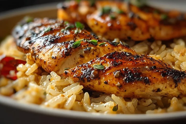 Creamy Cajun Chicken served with rice for a flavorful meal