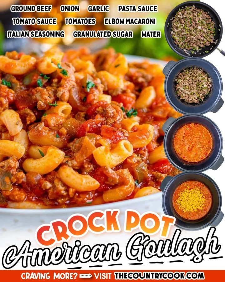 Delicious Crock Pot American Goulash served in a bowl