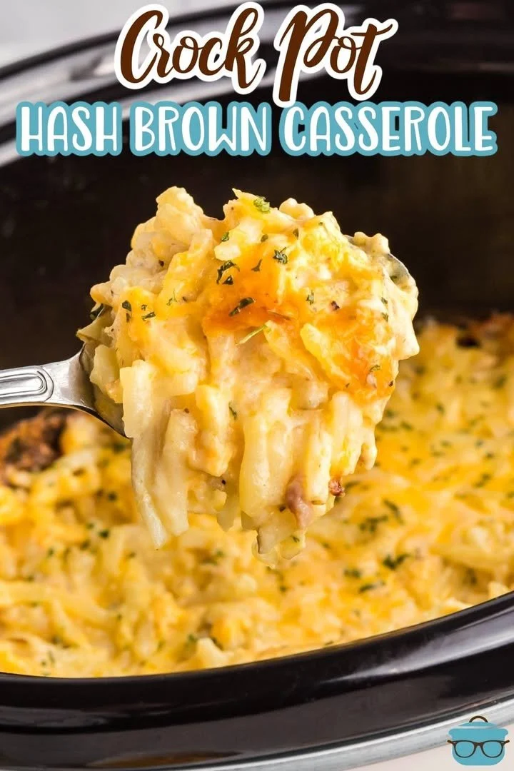 Delicious Crock Pot Hash Brown Casserole with cheese and herbs
