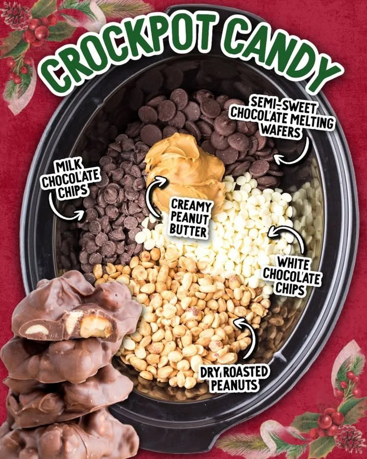 Delicious homemade Crockpot Candy prepared in a slow cooker.