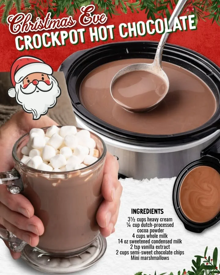 Crockpot Hot Chocolate served in a mug with whipped cream on top