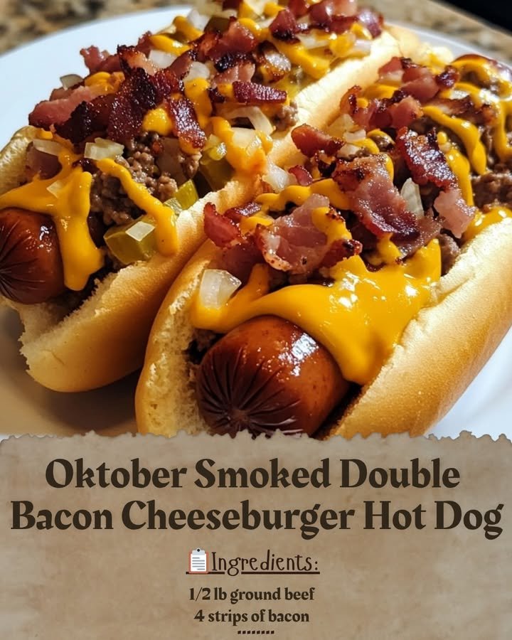 October Smoked Double Bacon Cheeseburger Hot Dog