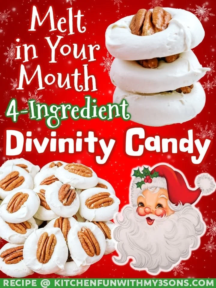 Delicious homemade Divinity Candy displayed on a festive plate.