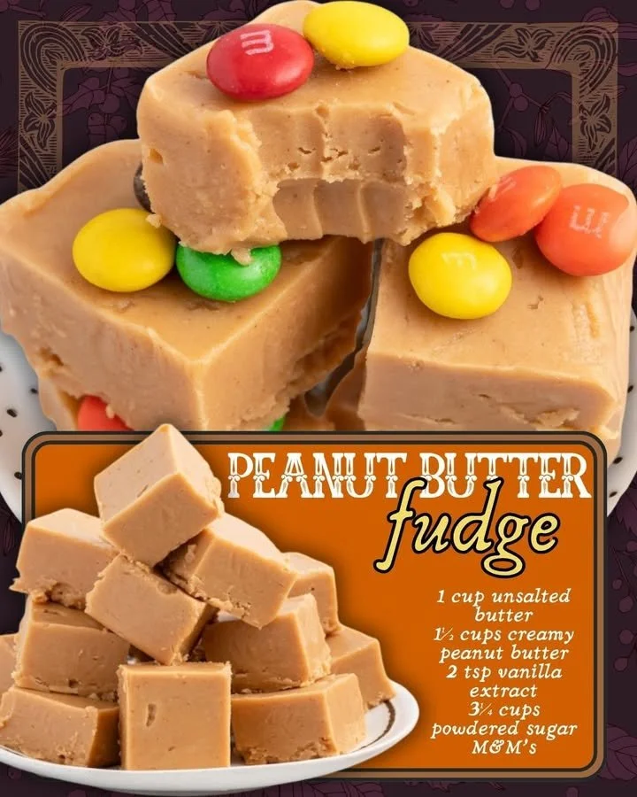 Delicious easy peanut butter fudge squares on a plate