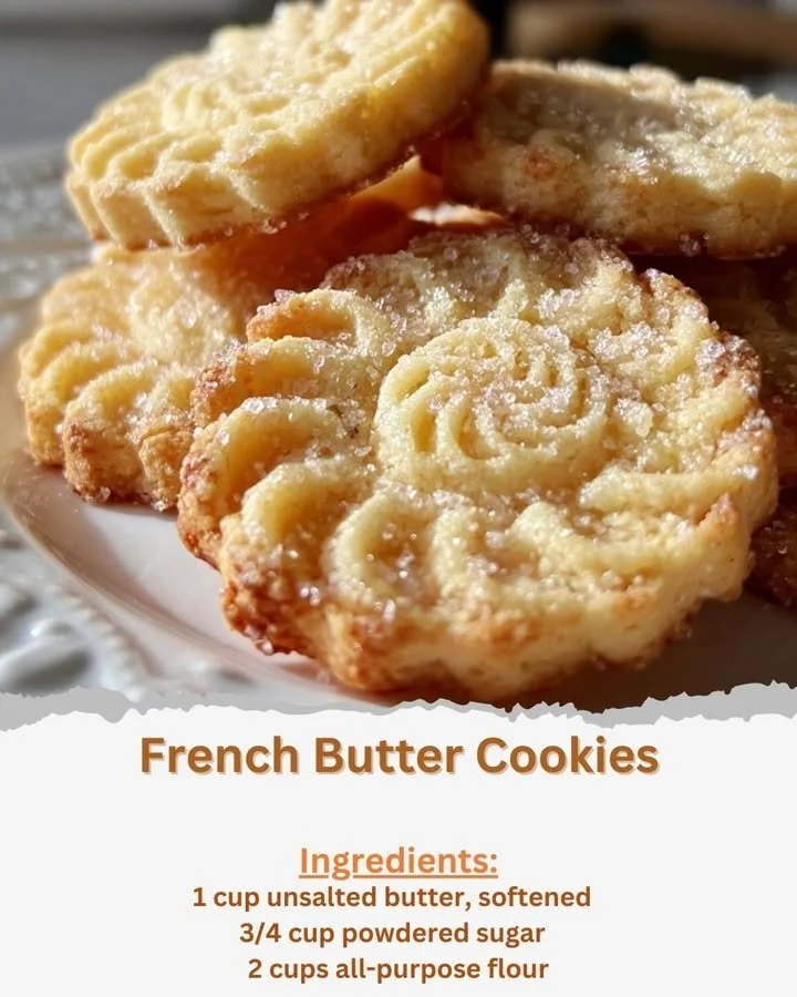 Delicious French butter cookies on a plate