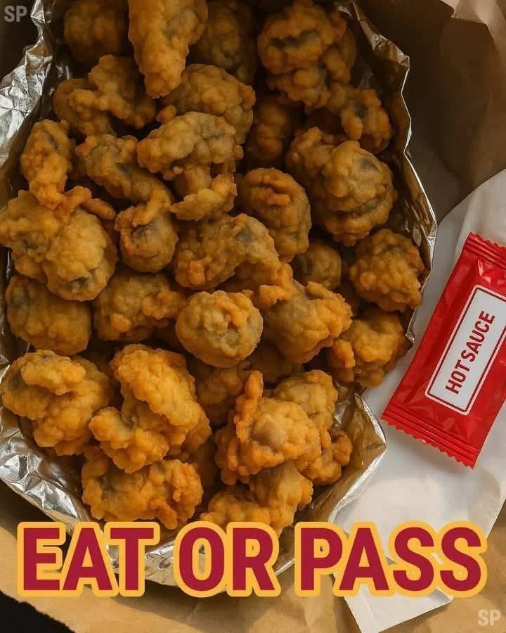 Crispy fried chicken gizzards served on a plate with dipping sauce.