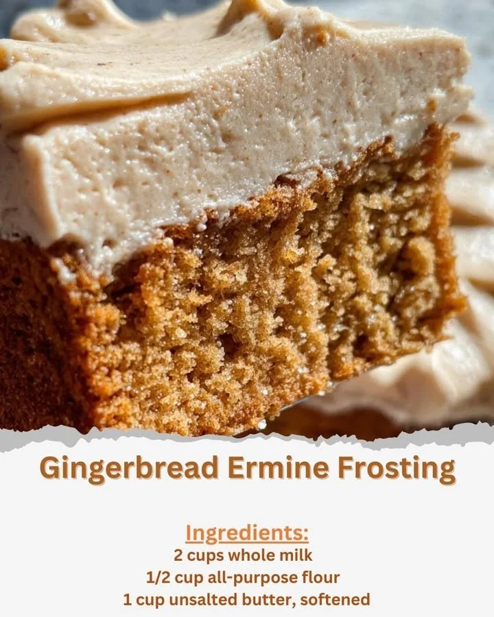Gingerbread Ermine Frosting on gingerbread cookies
