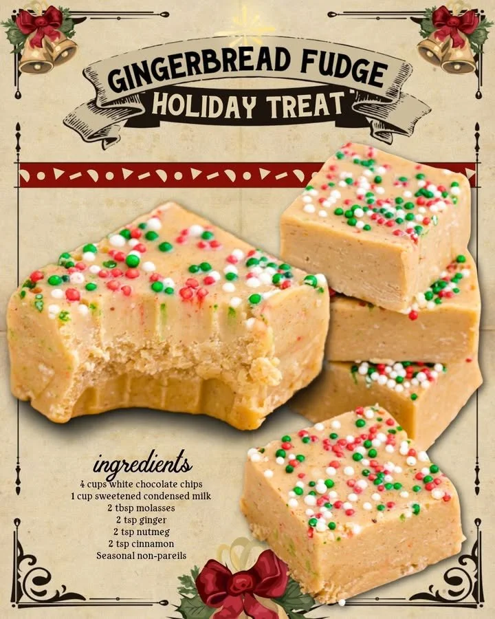 Delicious gingerbread fudge with spice and chocolate, perfect for holiday treats.