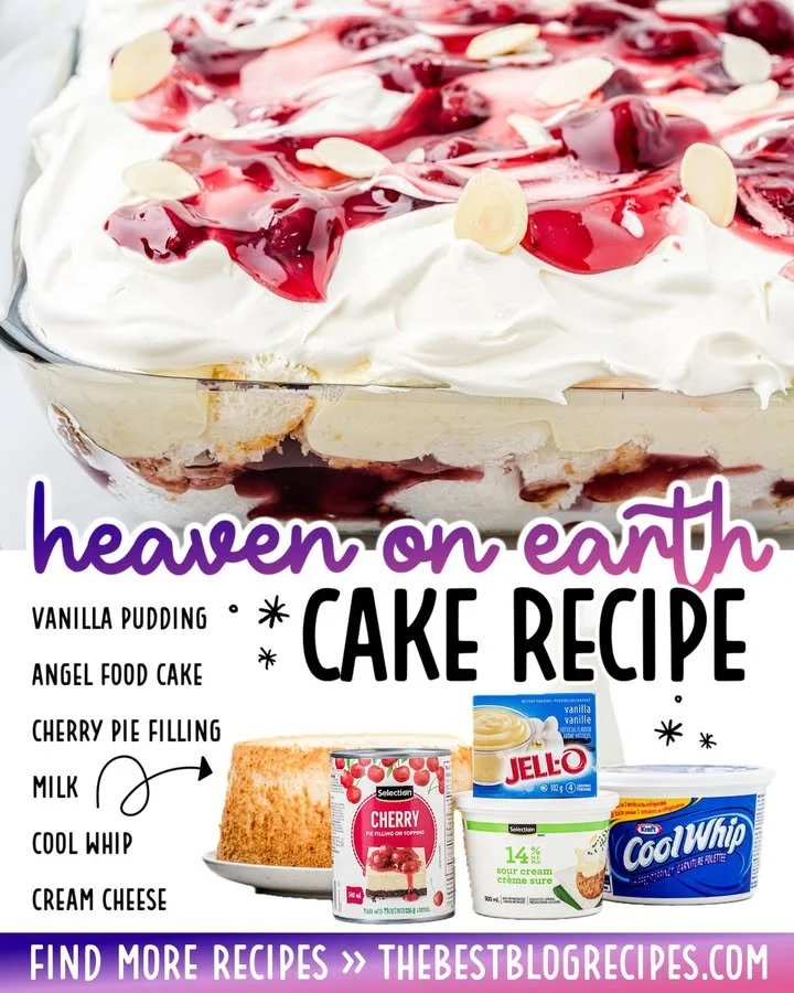 Delicious Heaven on Earth Cake with layers of cream and fruit.