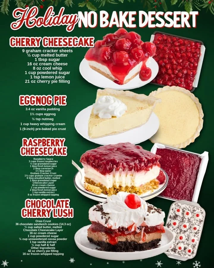 Festive holiday no-bake dessert garnished with seasonal decorations