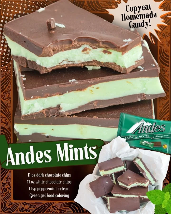 Delicious homemade Andes mints chocolate and mint treat