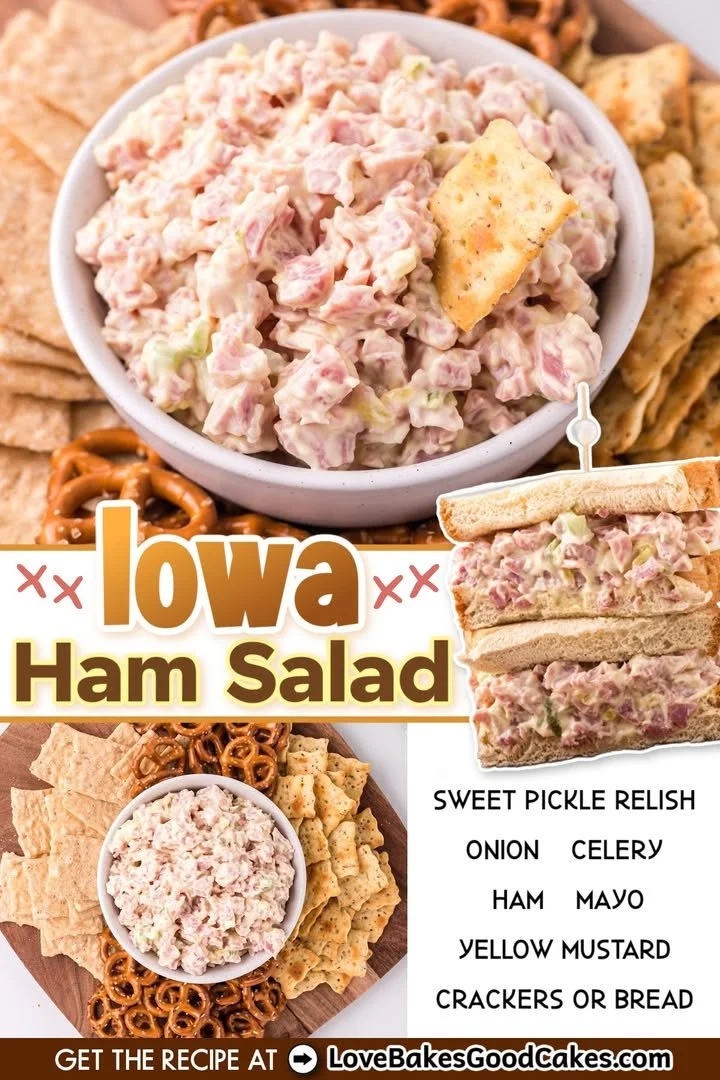 Delicious Iowa Ham Salad served in a bowl with fresh herbs