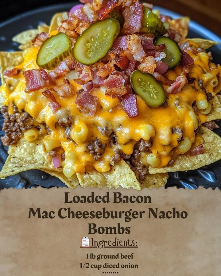 Delicious Loaded Bacon Mac Cheeseburger Nacho Bombs served on a plate.