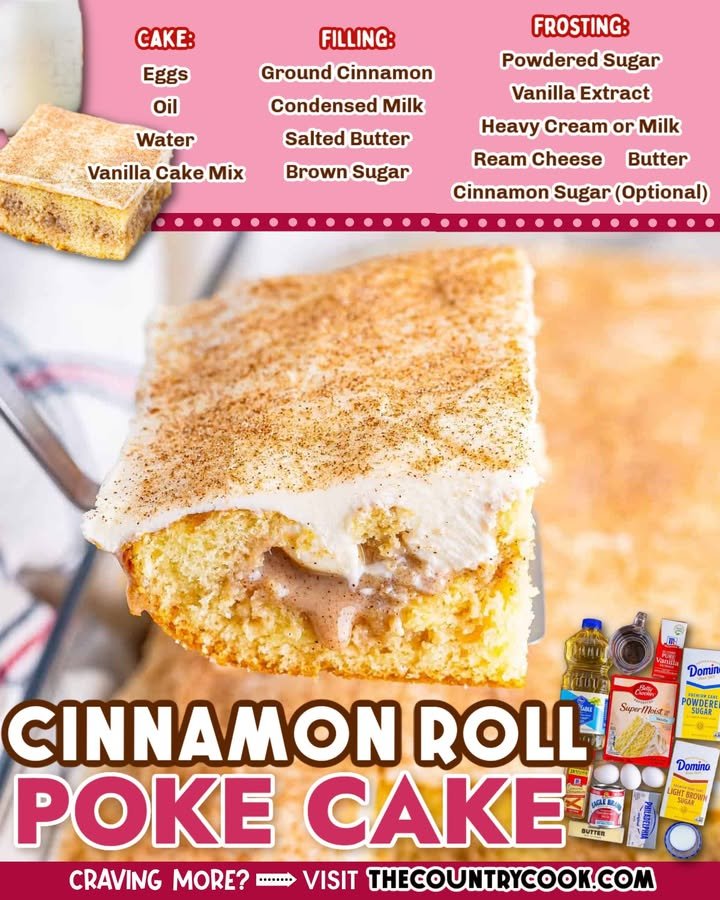 Cinnamon Roll Poke Cake