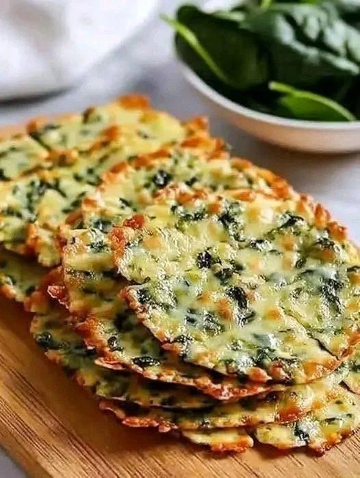 Delicious Mediterranean spinach and feta crisps served on a platter.