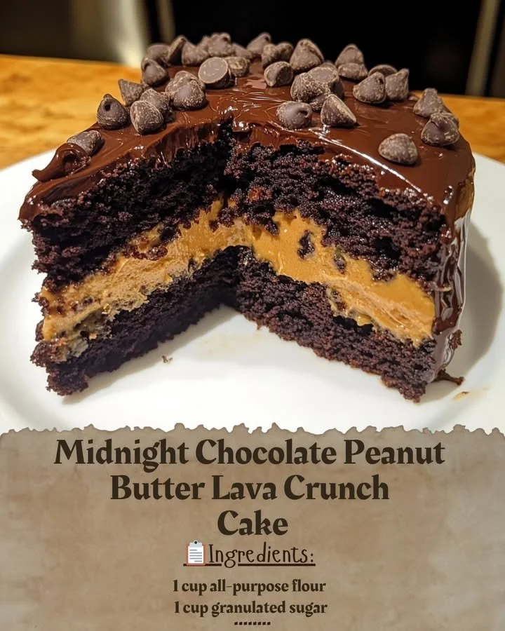 Slice of delicious Chocolate Peanut Butter Lava Cake with melted chocolate filling