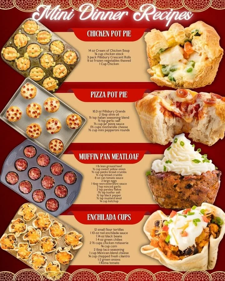 A plate of mini dinner recipes featuring diverse, tasty dishes for every palate.