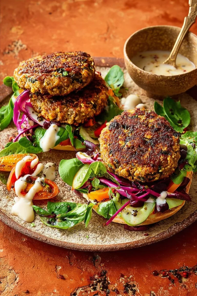 Moroccan-style lamb burgers with spices and herbs on a grill.