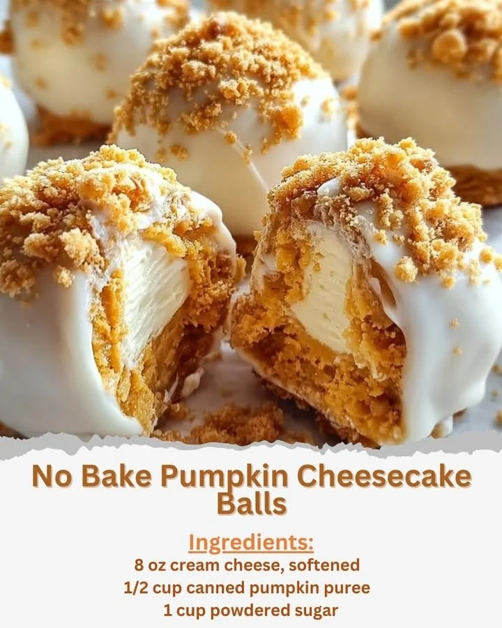 Delicious no bake pumpkin cheesecake balls on a festive plate.