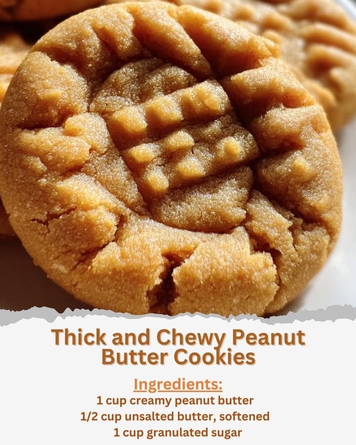 Thick and Chewy Peanut Butter Cookies