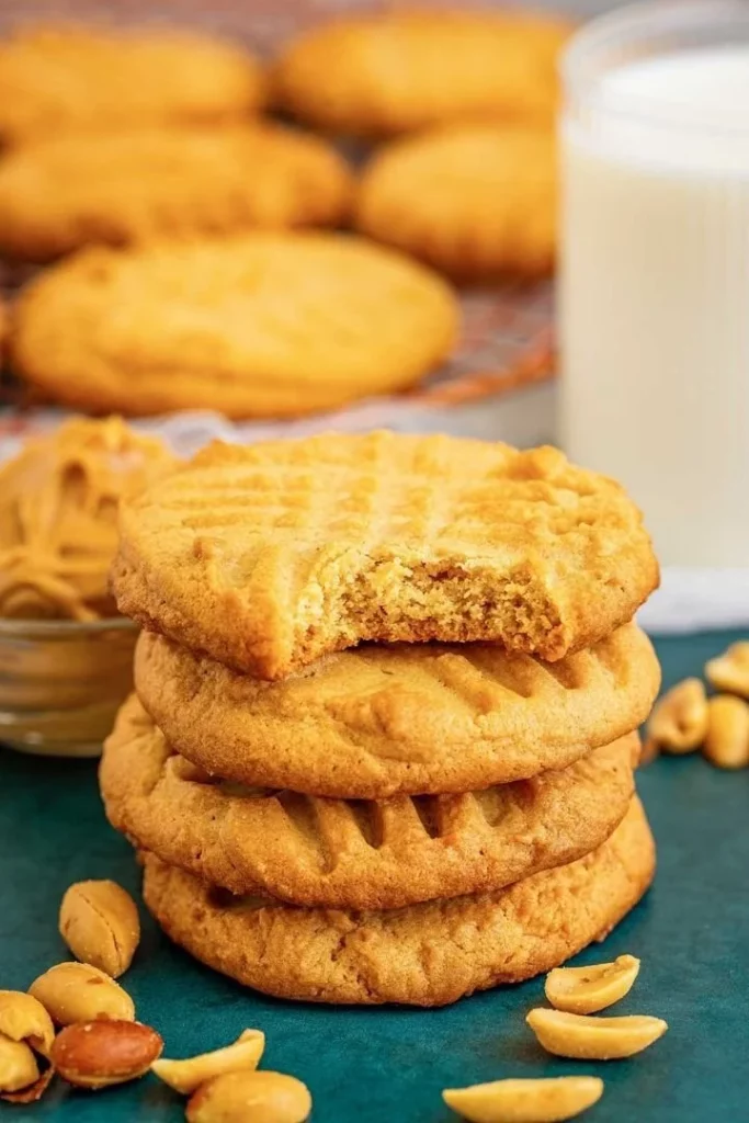 Delicious homemade peanut butter cookies on a cooling rack