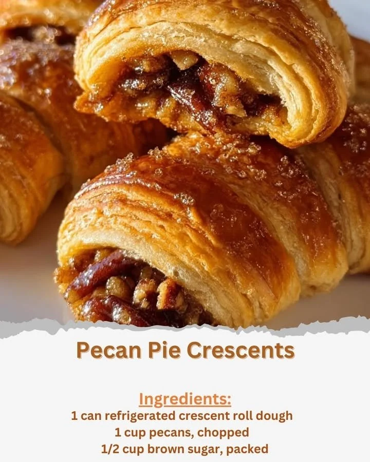 Pecan Pie Crescents baked to perfection with a rich, nutty filling.