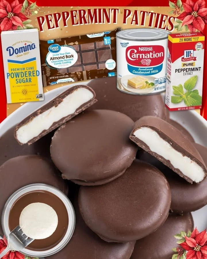 Delicious Peppermint Patties ready to enjoy as a sweet treat.