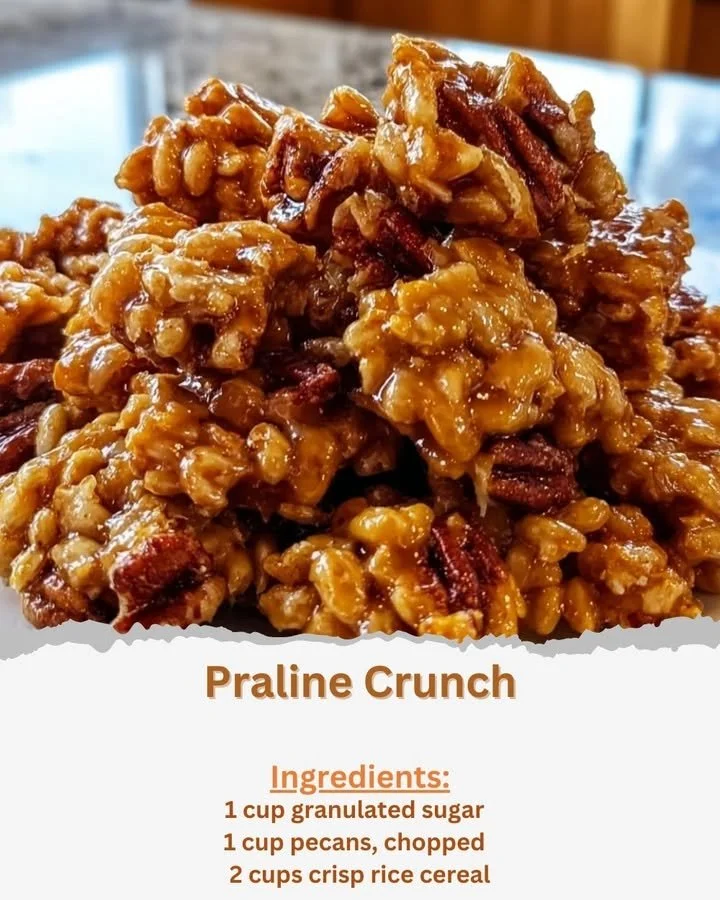 Bowl of homemade praline crunch dessert with nuts and caramel