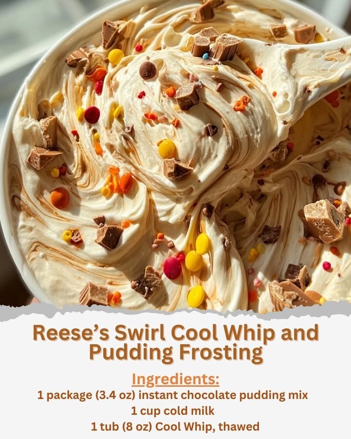 Reese's Swirl Cool Whip and Pudding Frosting
