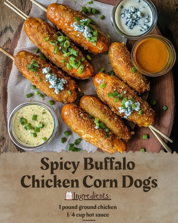 Spicy Buffalo Chicken Corn Dogs