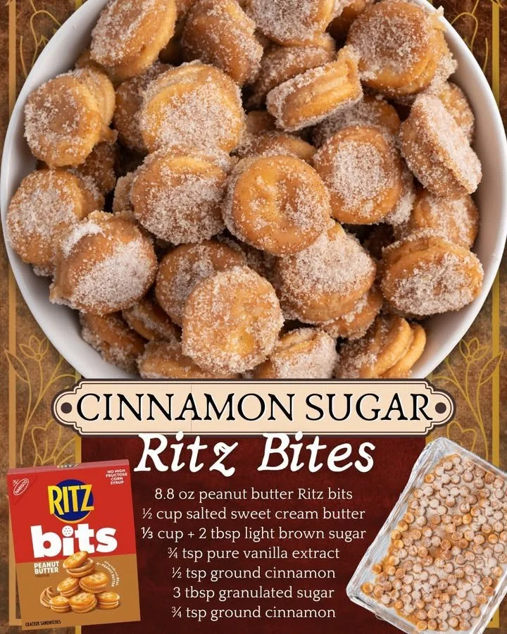 Delicious Ritz Churro Bites with cinnamon sugar topping