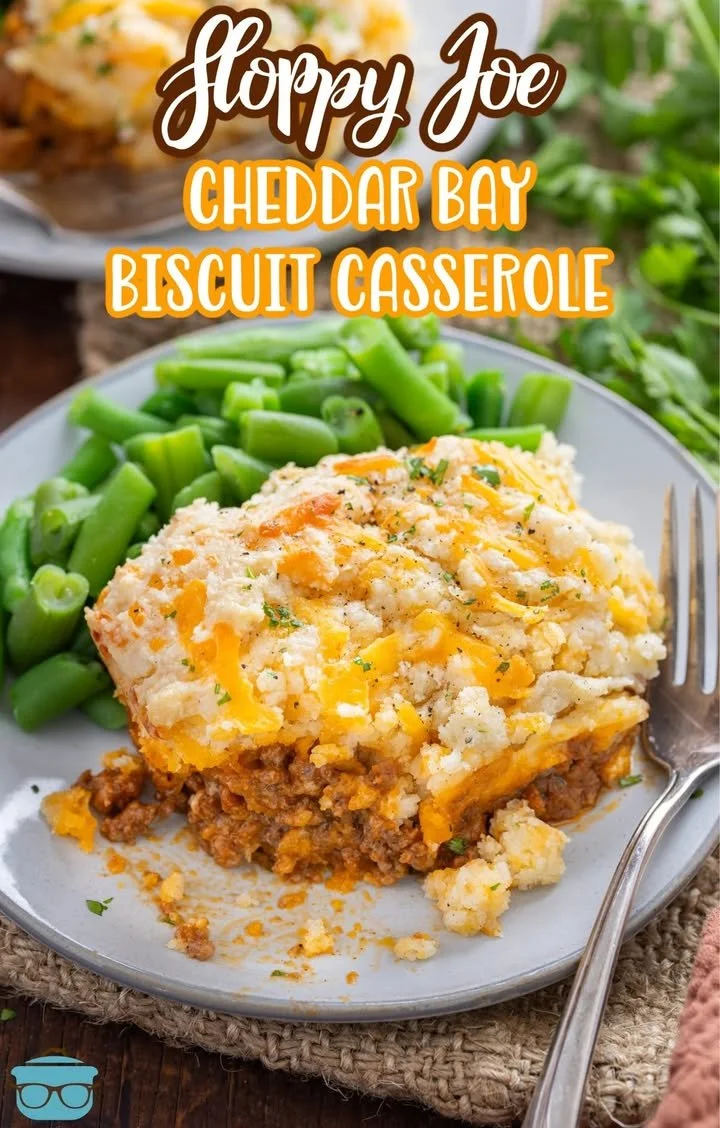 Delicious Sloppy Joe Casserole with Cheddar Bay Biscuit topping