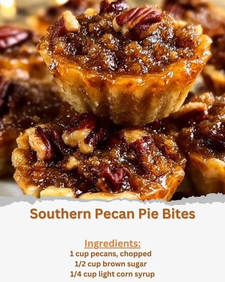 Delicious Southern pecan pie bites on a plate, perfect for dessert.