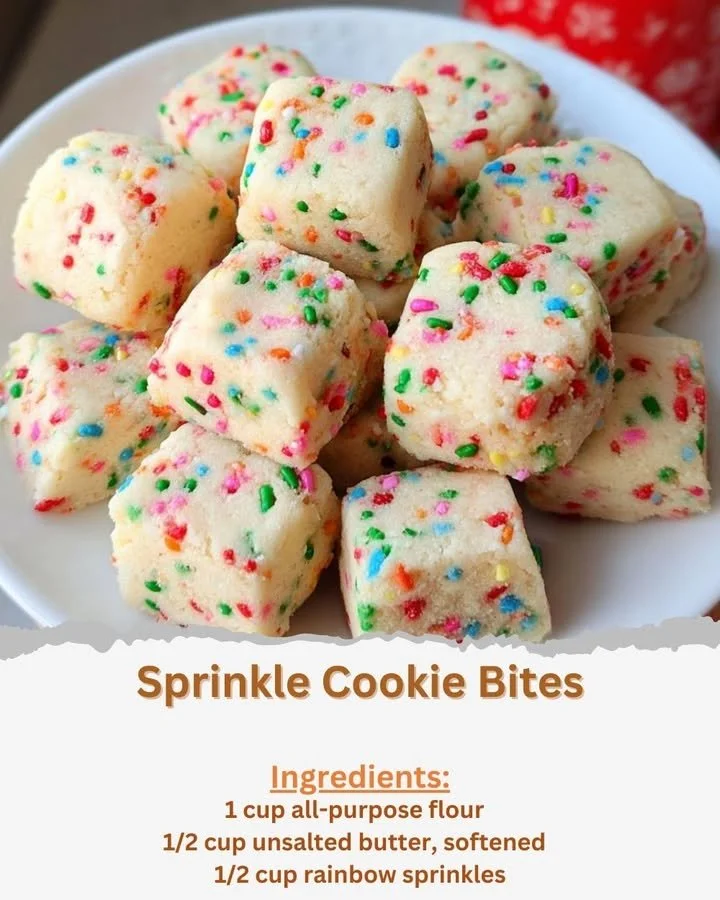 Colorful Sprinkle Cookie Bites on a plate, perfect for sharing or indulging.