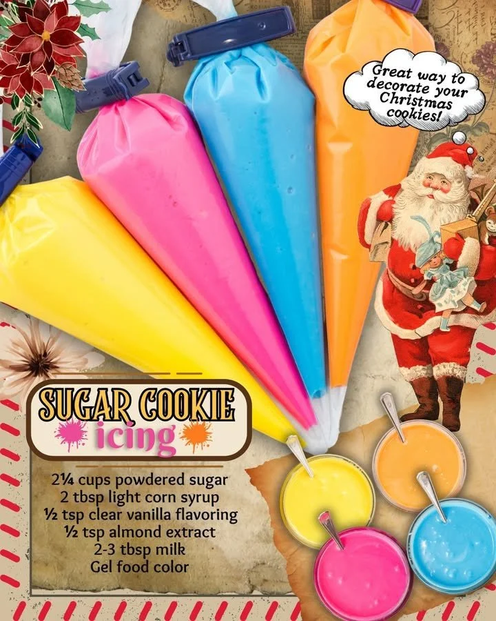 Beautifully decorated sugar cookies with colorful icing