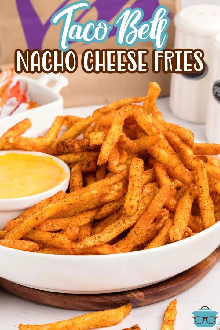 Delicious Taco Bell Nacho Fries topped with cheesy nacho sauce