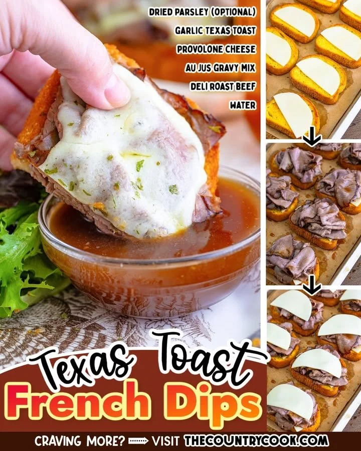 Texas Toast French Dips served with rich dipping sauce