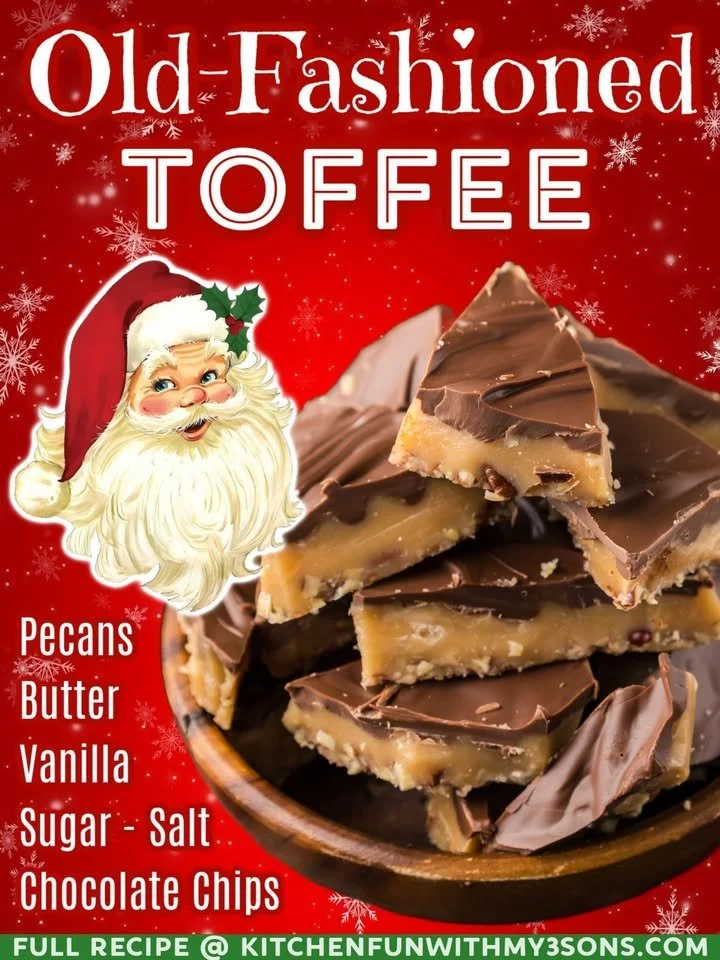 A close-up of the best toffee ever, showcasing its shiny, crunchy texture.
