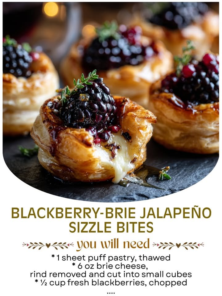 Blackberry-Brie Jalapeño Sizzle Bites